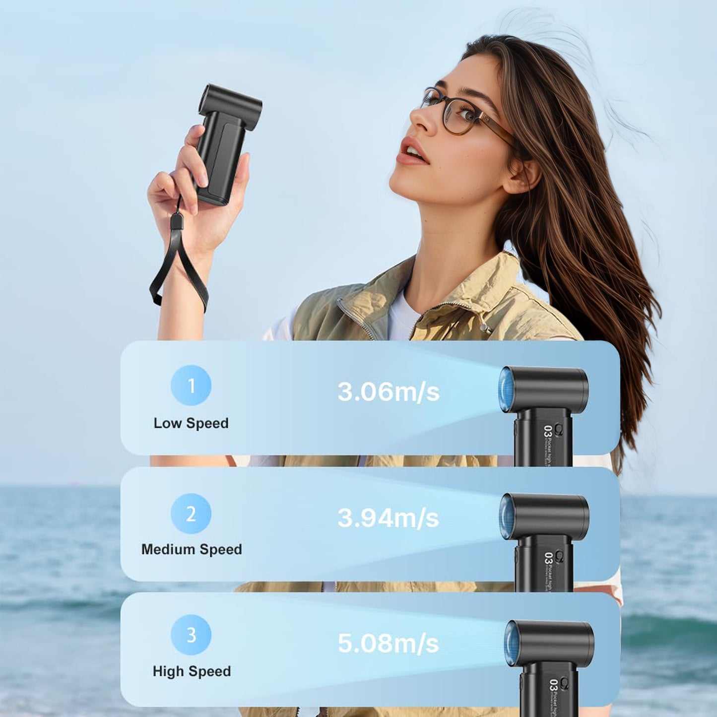 ZaraaTraders 2025 Ultra Power Handheld Fan