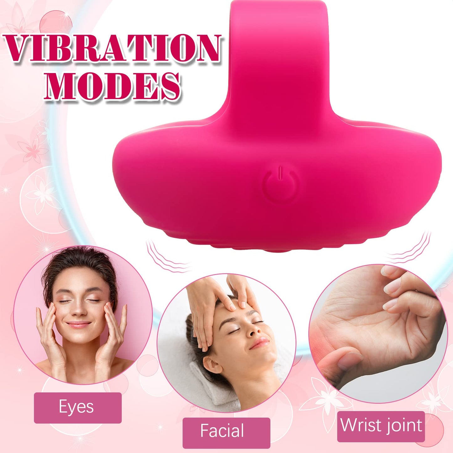 Mini Face Massager Face Massager Tool USB Rechargeable Fingertip Facial Muscle Tightening Anti-Aging Relief Eyes Dark Circles, Eye Puffiness, Fatigue(Rose Red)